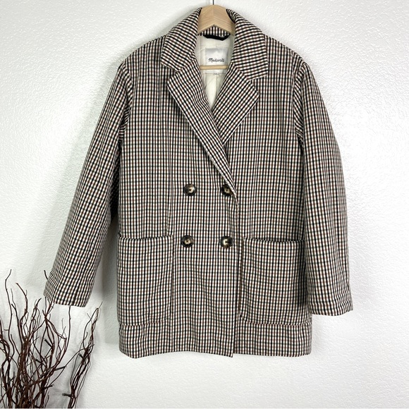 MADEWELL Padded Double Breasted Oversized Jacket in Plaid - Picture 5 of 9
